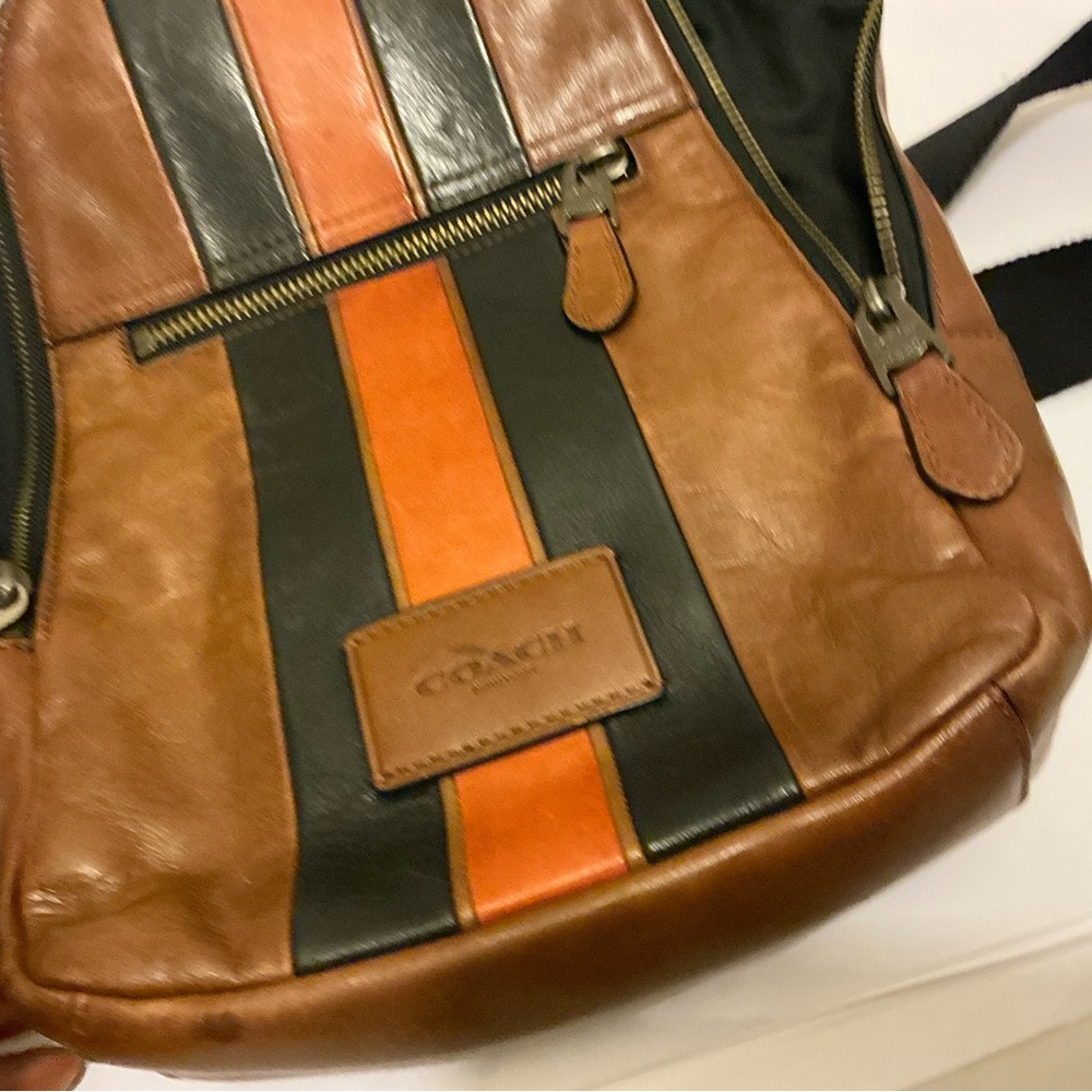 Coach Leather Varsity Stripe Campus Pack Backpack Retail $375 - Picture 9 of 9